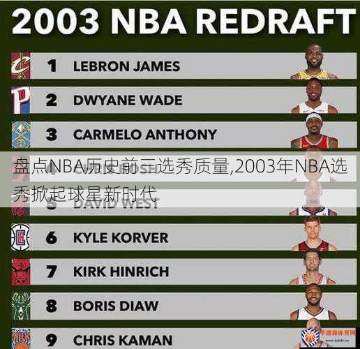 盘点NBA历史前三选秀质量,2003年NBA选秀掀起球星新时代